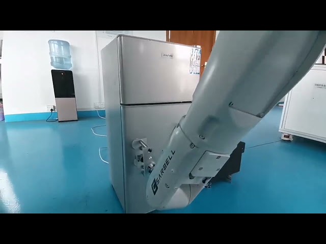 Bedrijfsvideo's over Robotic arm for microwave door durability test