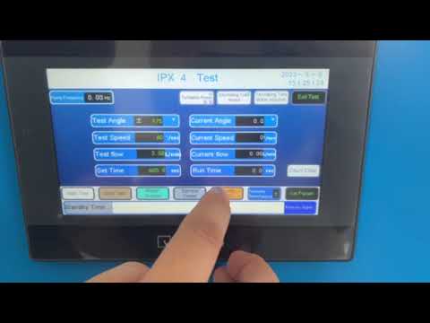 Bedrijfsvideo's over IEC 60529 IPX3/IPX4 oscillating tube with rotation table, control system and water tank