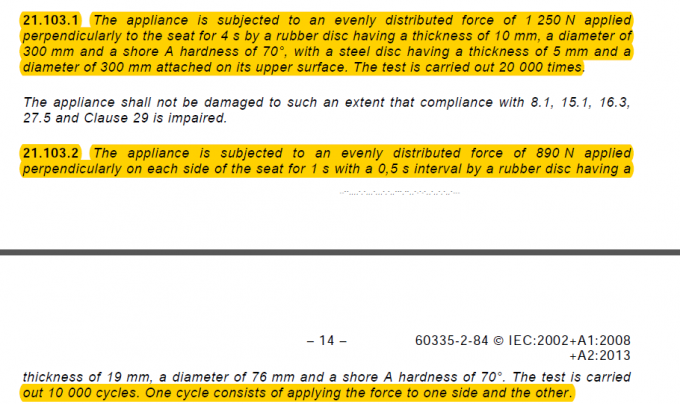 Toilet Seat Extrusion Tester with AC220V±10% Power Supply 0.5MPa Driving Air Pressure and IEC 60335-2-84 Compliance